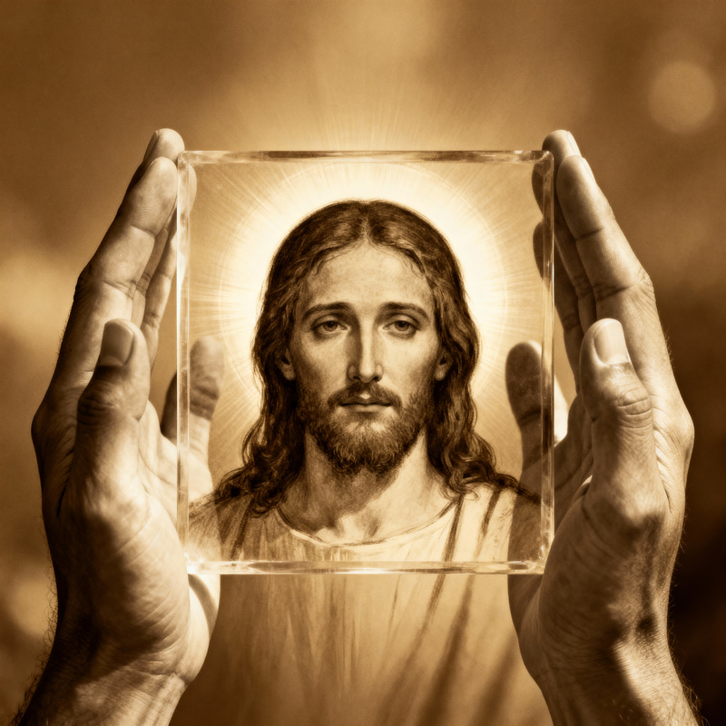 Framing Jesus: Hands Around His Face Framing Jesus: Hands Around His Face