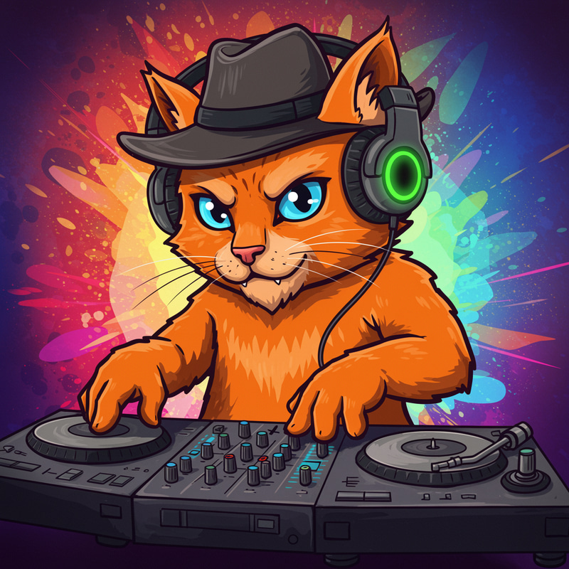 Cat DJ Mascot Design Ideas Cat DJ Mascot Design Ideas