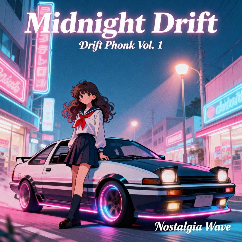 Vintage Anime Drift Phonk Album Cover Art Vintage Anime Drift Phonk Album Cover Art
