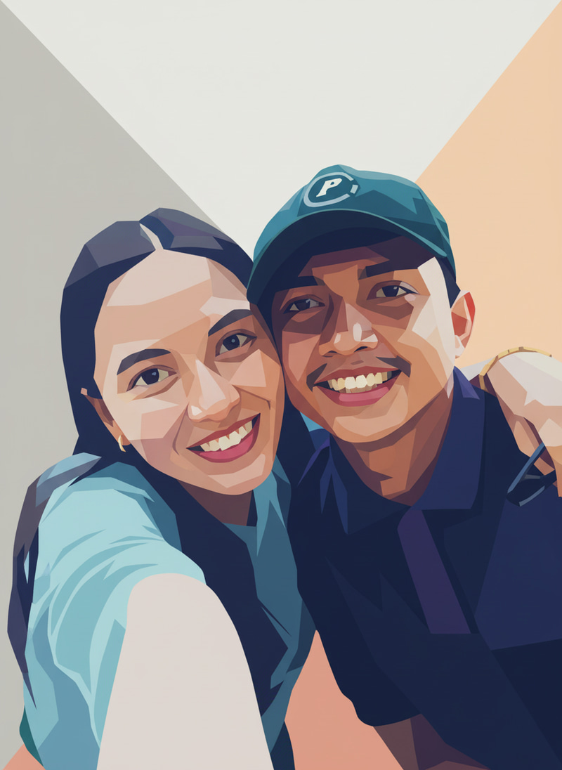 Modern Geometric Low-Poly Portraits