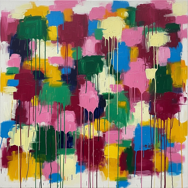 Vivid Abstract Brushstrokes & Drips Art
