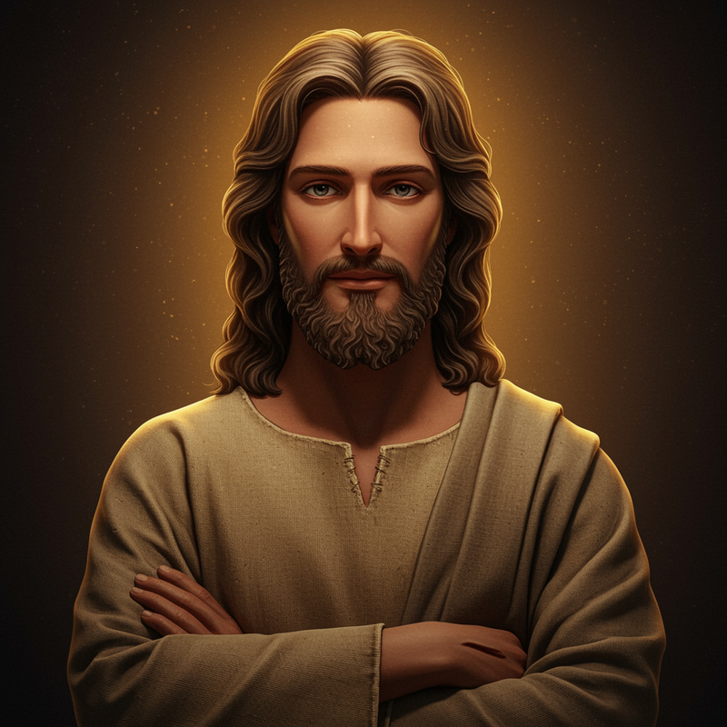 Realistic Animated Jesus With Crossed Arms