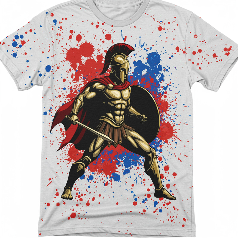 Spartan Graphic White Sports Shirt