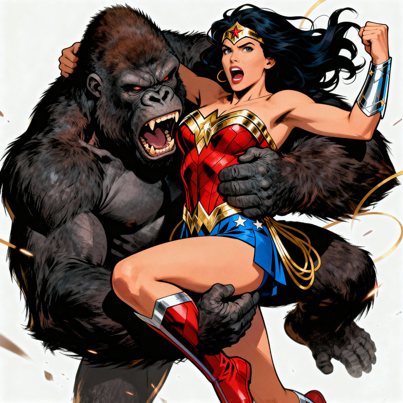 Wonder Woman and the Angry Gorilla Encounter Wonder Woman and the Angry Gorilla Encounter