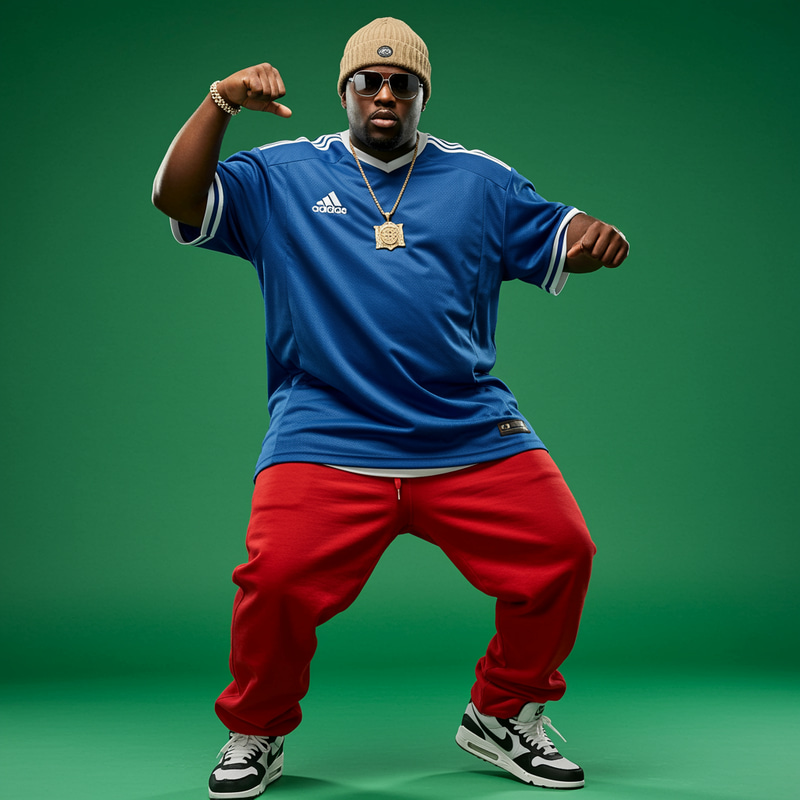 Stylish Hip Hop Fashion Dancer in Vibrant Outfit Stylish Hip Hop Fashion Dancer in Vibrant Outfit