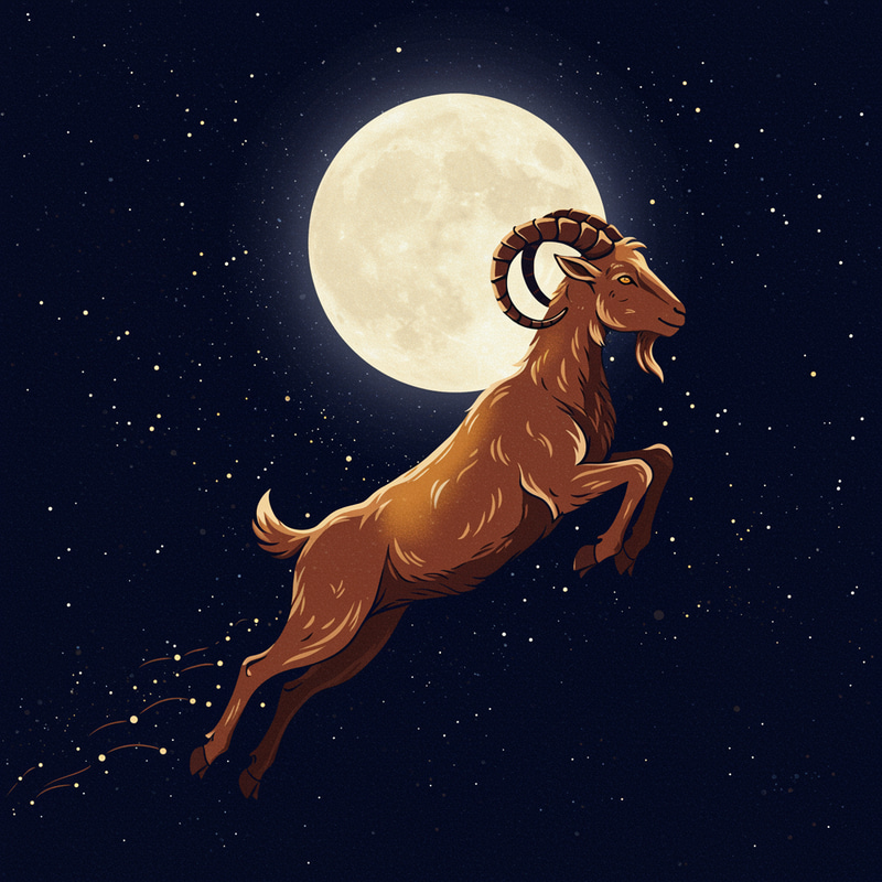 Flying Goat to the Moon Logo Flying Goat to the Moon Logo