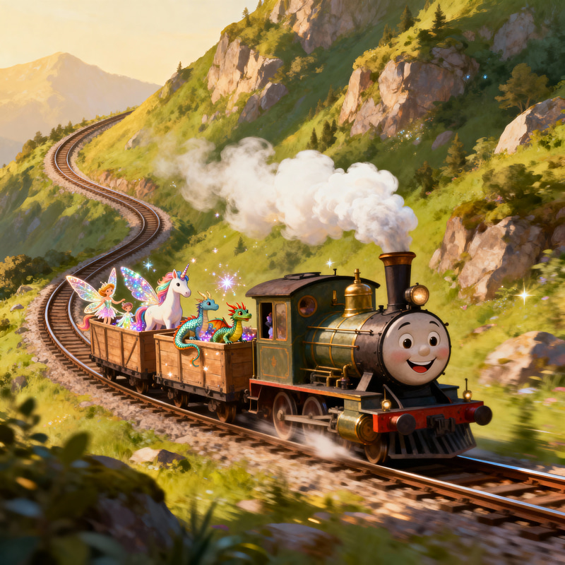 Magical Train Journey through Windy Mountains