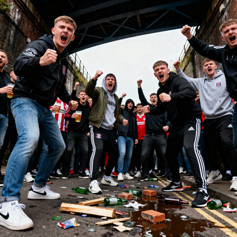 Football Hooligans: A Chaotic Scene Unfolds Football Hooligans: A Chaotic Scene Unfolds