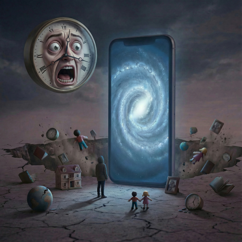 Surreal Time: The Face of Panic and Loss