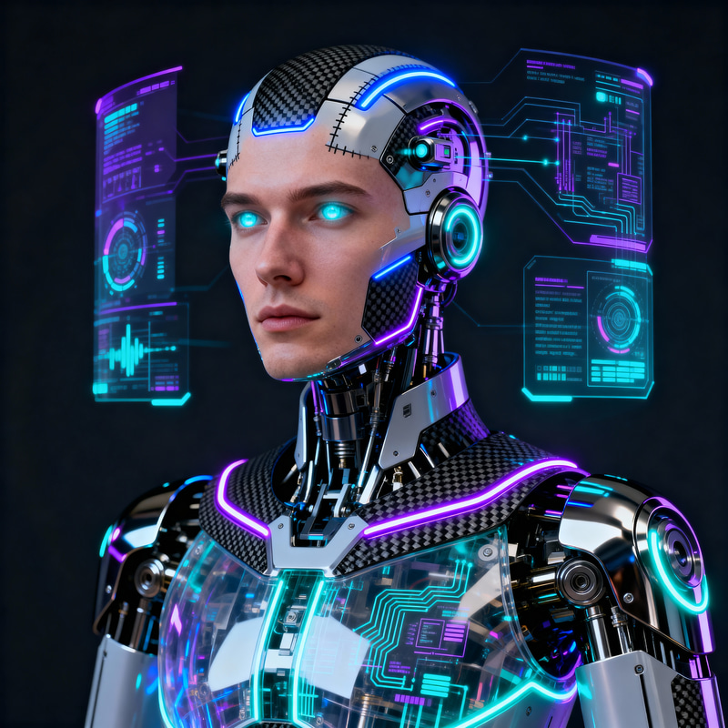 Cyberpunk Android Head & Torso - Photorealistic Art Cyberpunk Android Head & Torso - Photorealistic Art
