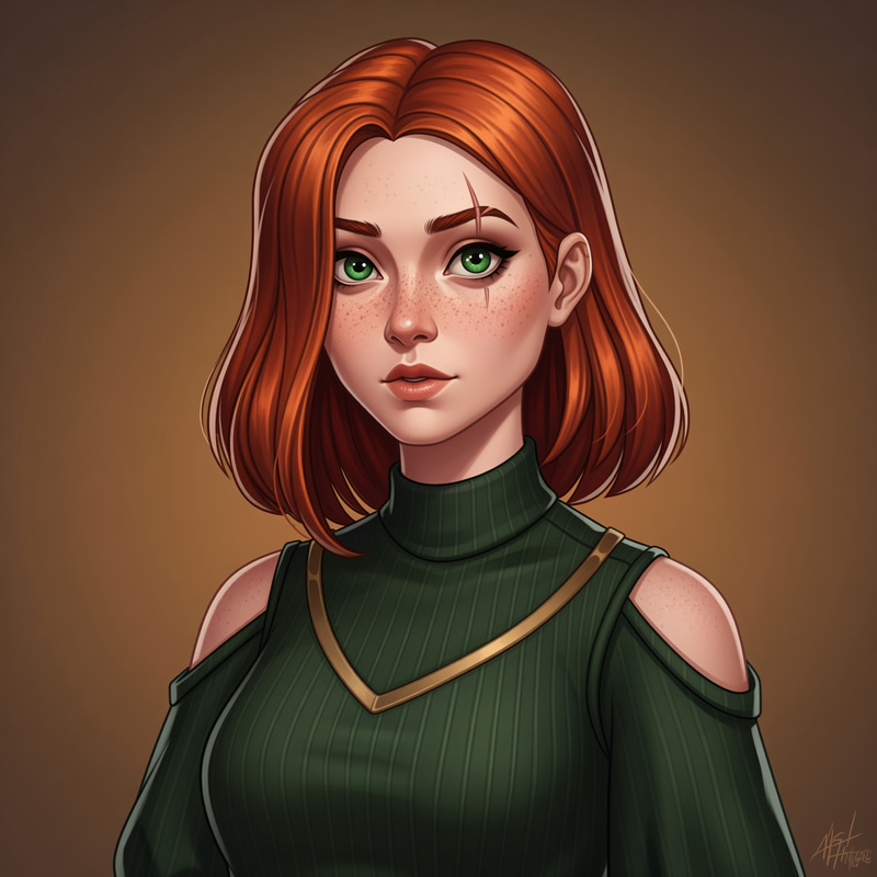 Charming Freckled Girl with Fiery Red Hair Charming Freckled Girl with Fiery Red Hair