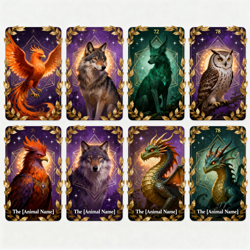 Mystic Animals Tarot Card Deck | Unique Designs
