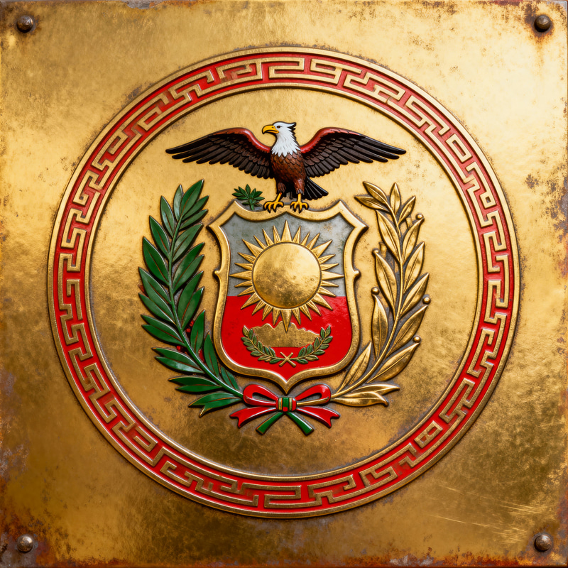 Peru Shield with Bird Wings Design Peru Shield with Bird Wings Design