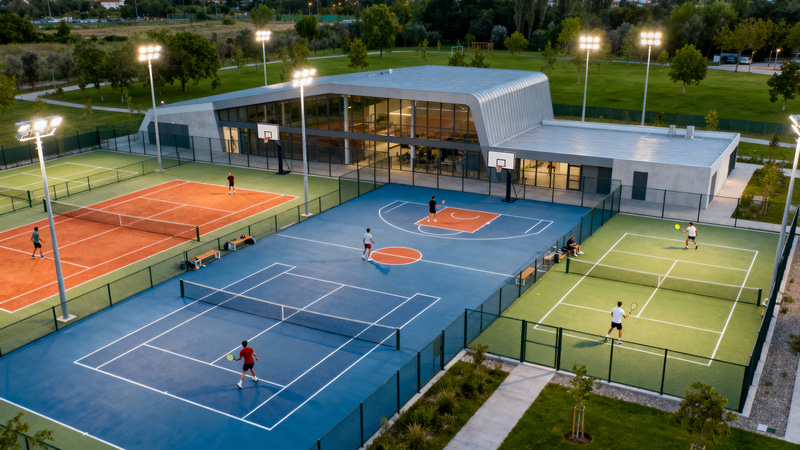 Modern Sports Center with Premium Outdoor Facilities Modern Sports Center with Premium Outdoor Facilities