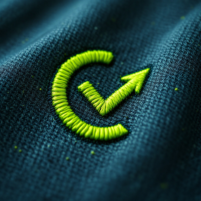 Vibrant Lime Green Embroidered Logo Texture Vibrant Lime Green Embroidered Logo Texture