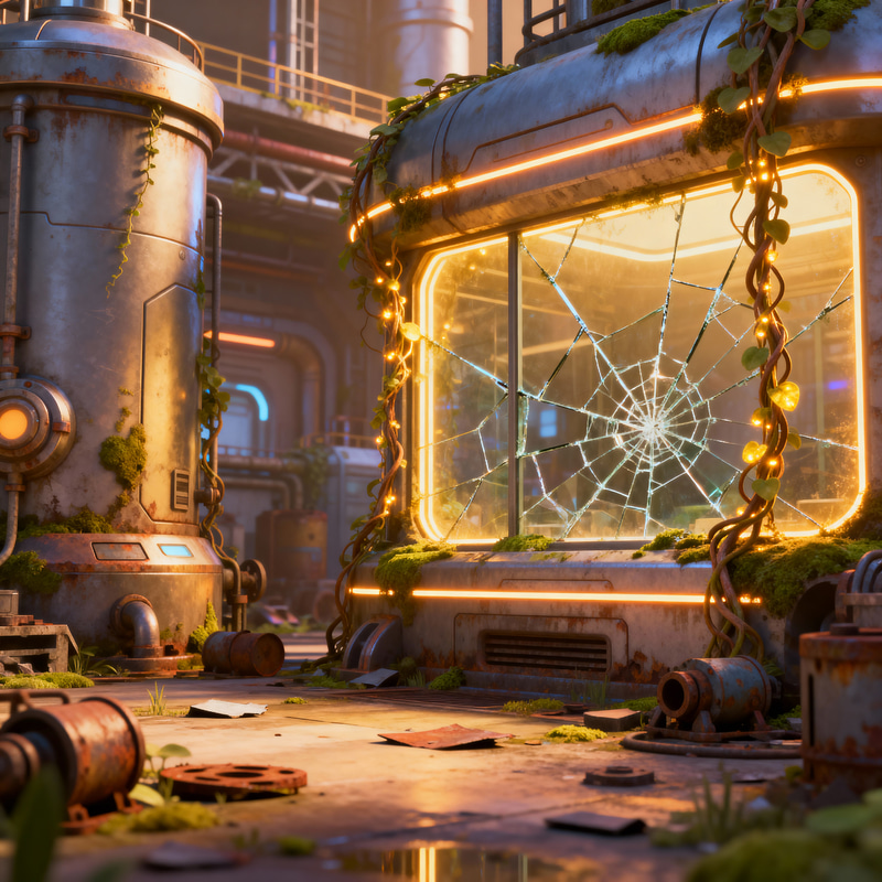 Futuristic Abandoned Factory Concept Art