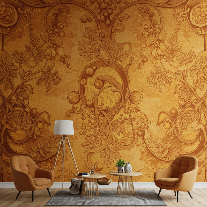 Botanical & Molecular Mural Art Design Botanical & Molecular Mural Art Design