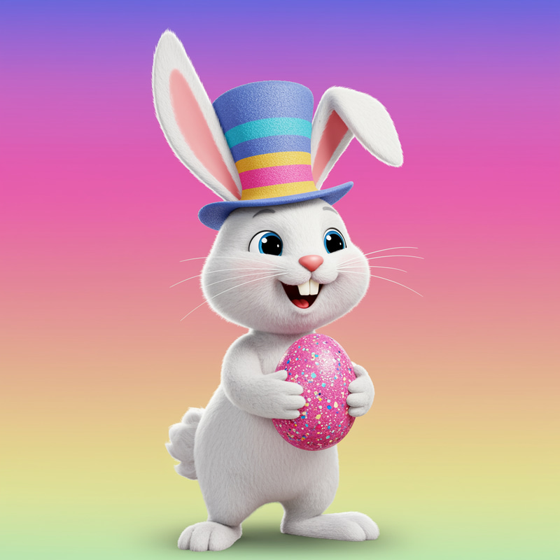 Easter Bunny in Hat - Eye-Catching Meme Coin Easter Bunny in Hat - Eye-Catching Meme Coin