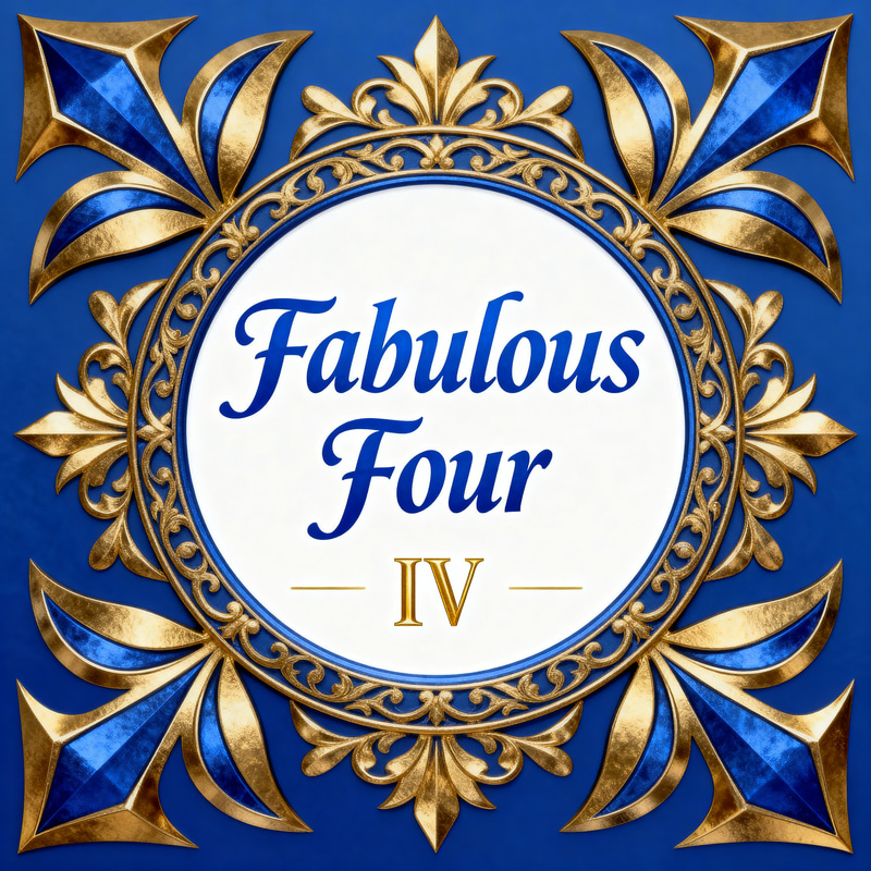 Fabulous Four Tattoo in Blue and Gold