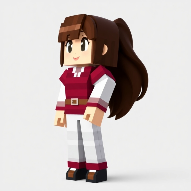 3D Animated Minecraft Female Character Profile Picture 3D Animated Minecraft Female Character Profile Picture