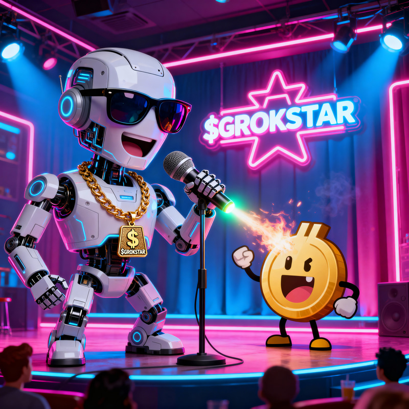 $GROKSTAR Robot Roasts Crypto Bros in Comedy Club $GROKSTAR Robot Roasts Crypto Bros in Comedy Club
