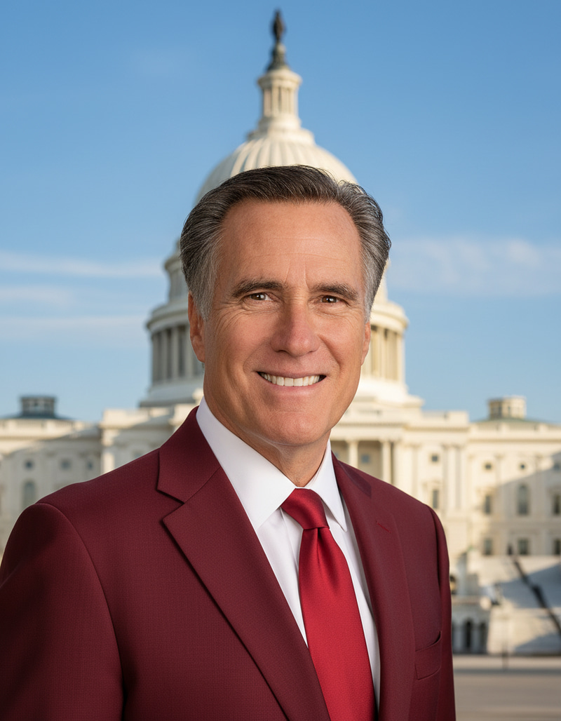 Official Portrait of Mitt Romney in Red Suit Official Portrait of Mitt Romney in Red Suit