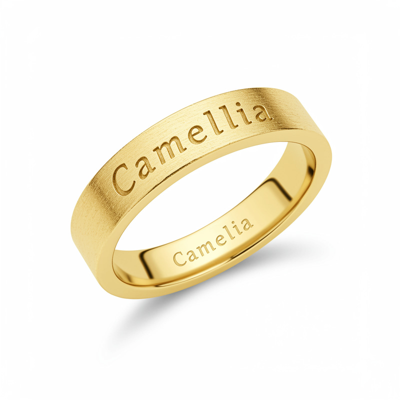 Modern Gold Ring Design for Camellia's Name