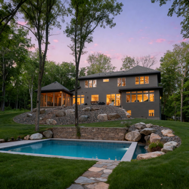 Stylish Backyard Pool Installation Stylish Backyard Pool Installation