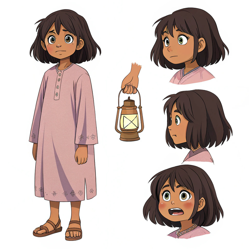 Character Sheet of Mei - 12-Year-Old Kampung Girl