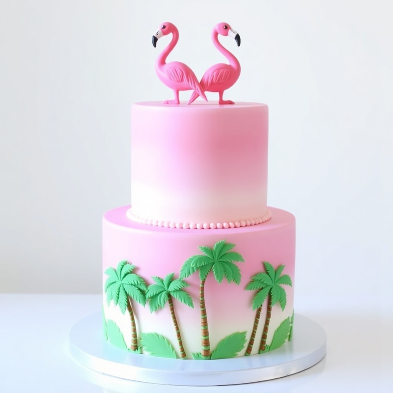 Stunning Two Tier Pink Ombré Cake Design Stunning Two Tier Pink Ombré Cake Design