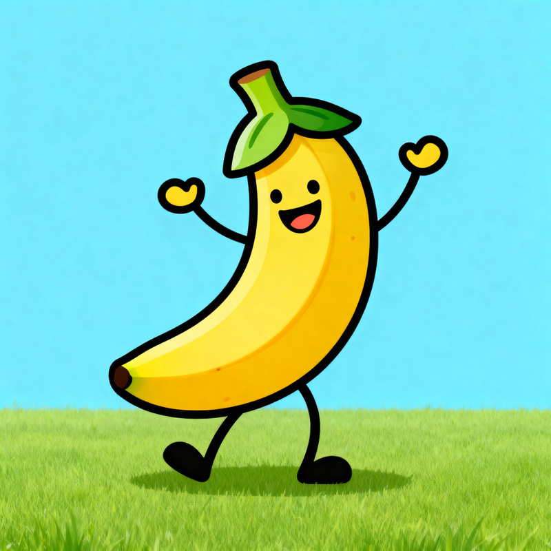 Happy Banana Cartoon Mascot - Fun & Playful Character