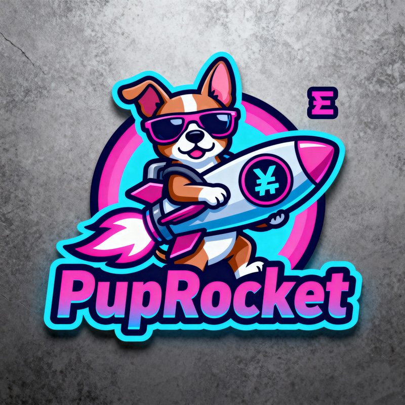 Viral Memecoin Logo with Dogs & Rockets