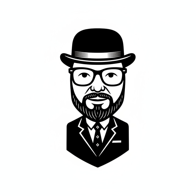 Stylish Black-and-White Hipster Portrait Logo Stylish Black-and-White Hipster Portrait Logo