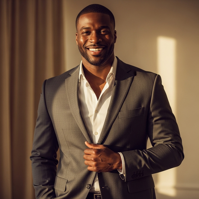 Elegant Black Business Model in Portrait Photography