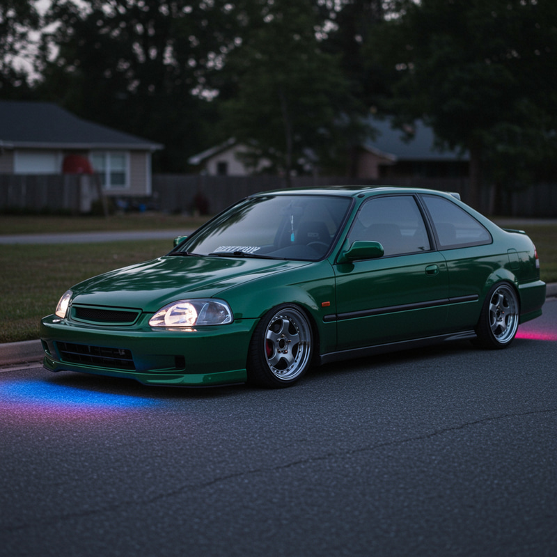1999 Honda Civic Clover Green Metallic - Lowered & Glowing 1999 Honda Civic Clover Green Metallic - Lowered & Glowing