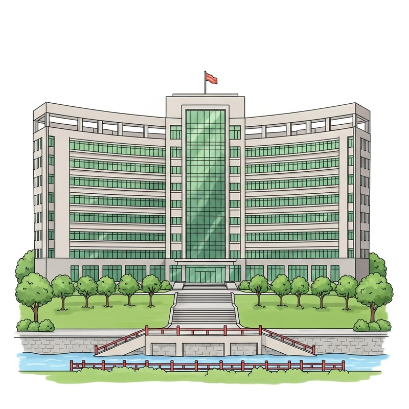 Gulou District Government Building: Hand-Painted Style Gulou District Government Building: Hand-Painted Style