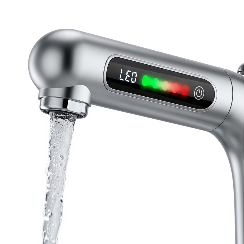 Faucet Filter with LED Display for Lifespan Monitoring