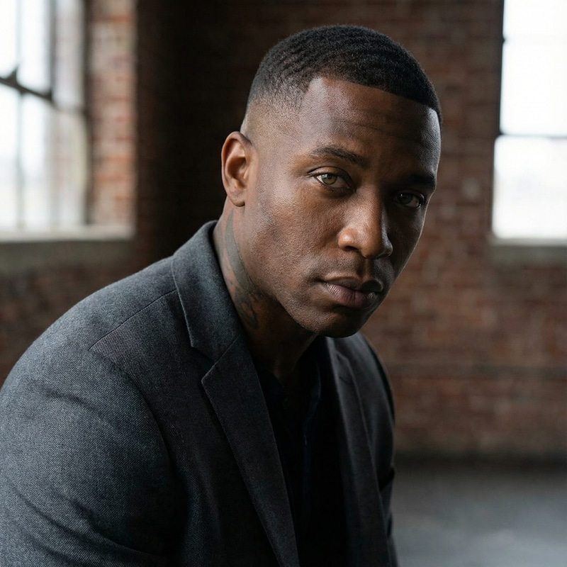 Stylish African American Man with Unique Features