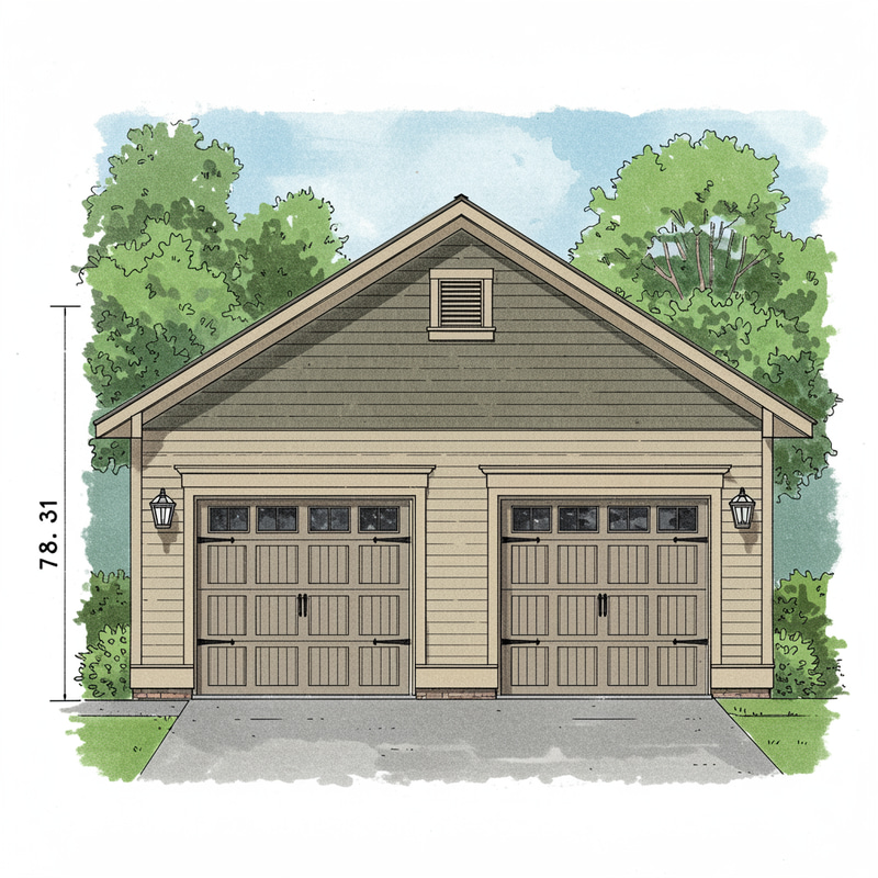 Elegant 2-Car Garage Design with Side Walls Elegant 2-Car Garage Design with Side Walls