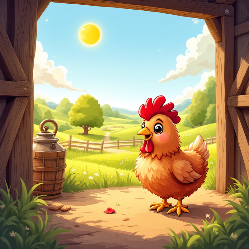 Smiling Red Hen on a Beautiful Farm Smiling Red Hen on a Beautiful Farm