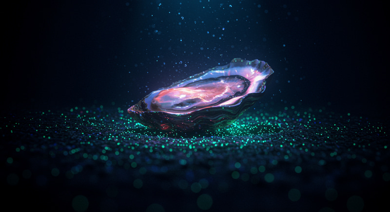 Beautiful Underwater Animation of an Attractive Oyster Beautiful Underwater Animation of an Attractive Oyster