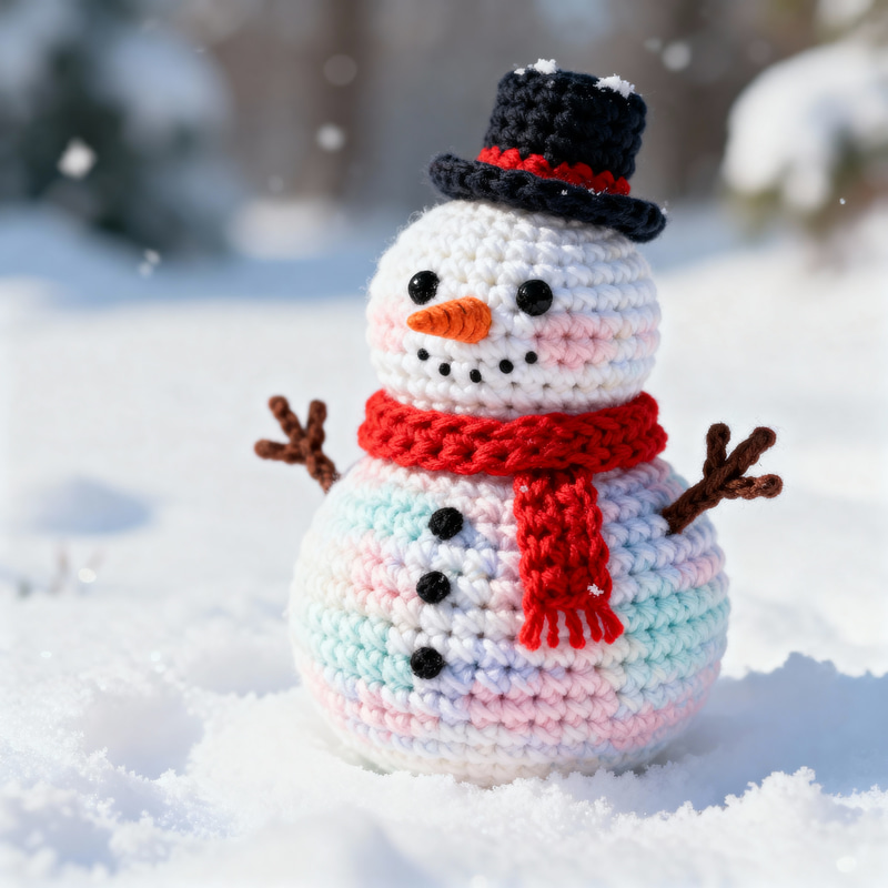 Cute Christmas Snowman Crochet Pattern
