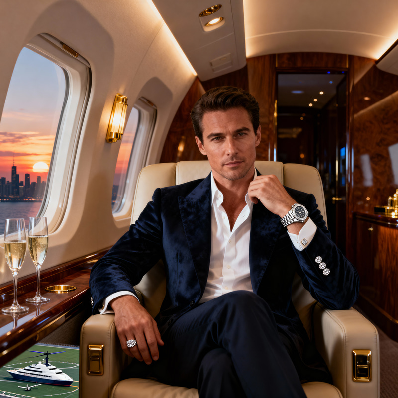 Ultra-Wealthy Portrait in Tailored Elegance Ultra-Wealthy Portrait in Tailored Elegance