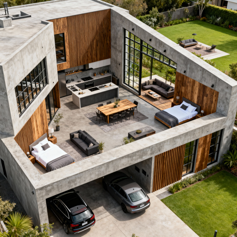 Industrial Loft Style 4 Bedroom Home Design Industrial Loft Style 4 Bedroom Home Design