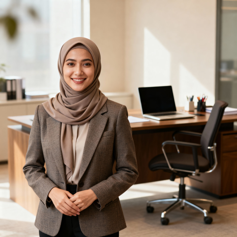 Professional Portrait of a Woman in Office Hijab Professional Portrait of a Woman in Office Hijab