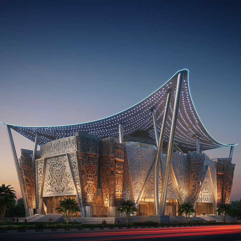Futuristic Auditorium with Odisha Architecture Futuristic Auditorium with Odisha Architecture