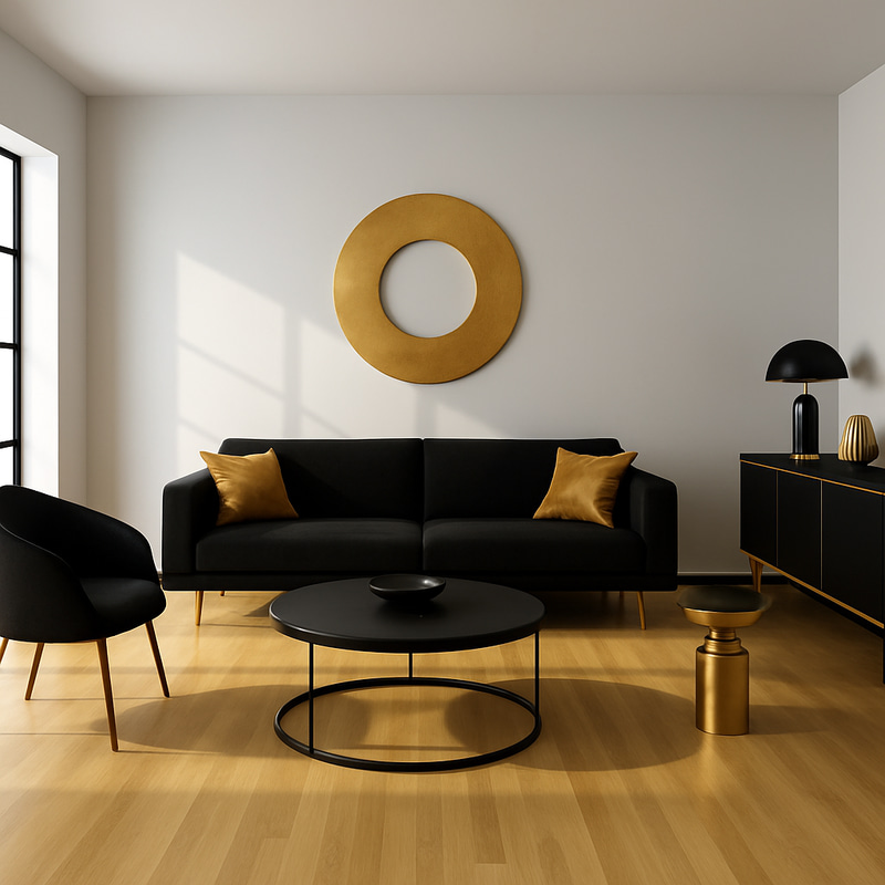 Sleek Black and Gold Modern Furniture