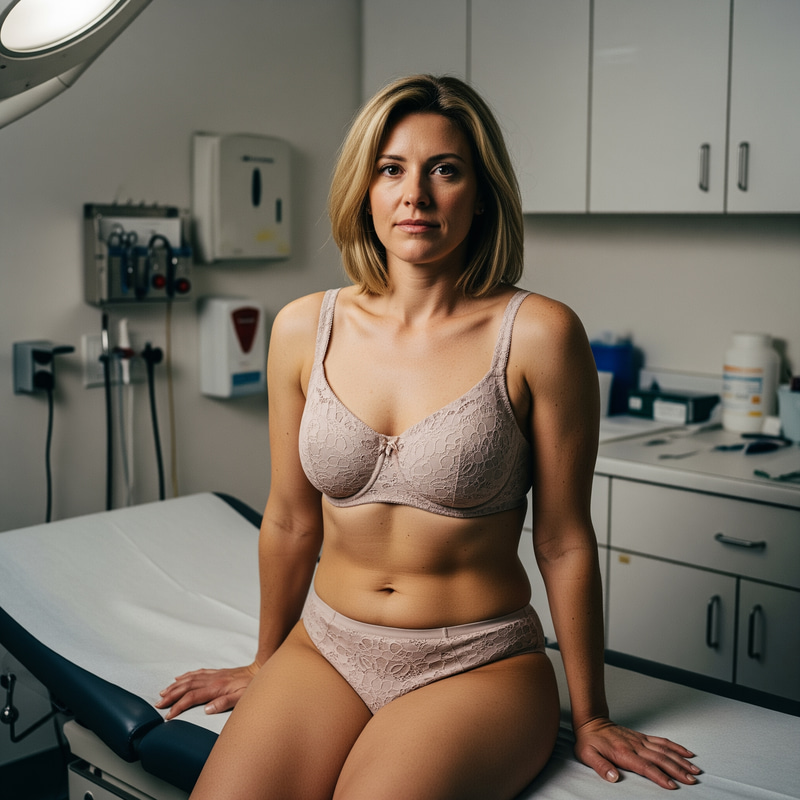Candid Portrait of a Woman in a Doctor's Office Candid Portrait of a Woman in a Doctor's Office
