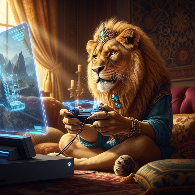 Lioness Plays Xbox: Fun Animal Moments Lioness Plays Xbox: Fun Animal Moments
