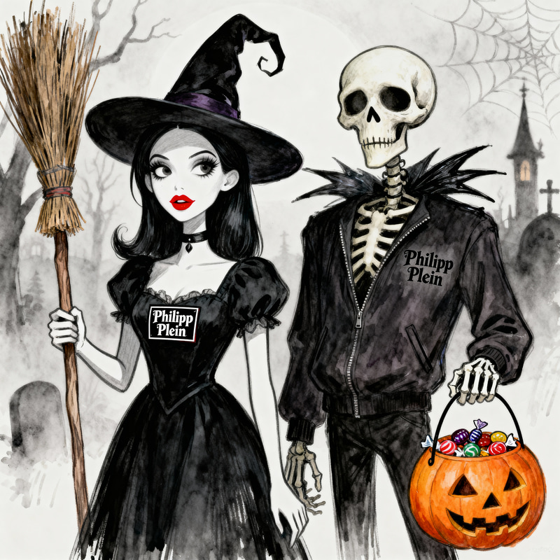 Gothic Halloween: Witch & Skeleton Characters Gothic Halloween: Witch & Skeleton Characters